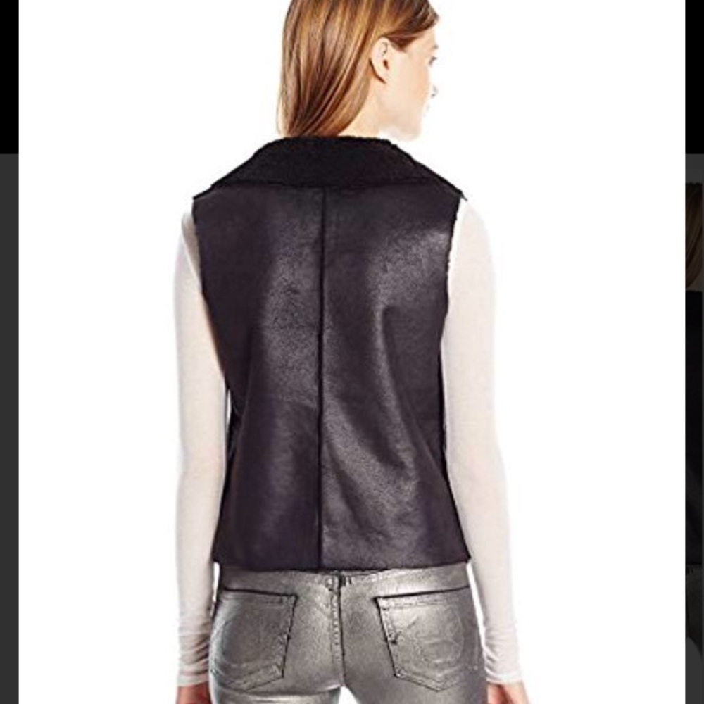 French Connection Black Winter Cozy Faux Fur Vest💙 - Picture 2 of 8